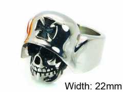 HY Stainless Steel 316L Man Skull Rings-HY22R1018HIV