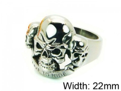 HY Stainless Steel 316L Man Skull Rings-HY22R1237HIC