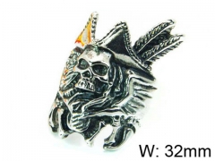 HY Stainless Steel 316L Man Skull Rings-HY22R1025HIU