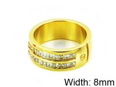 HY Stainless Steel 316L Lady Small-Crystal Rings-HY14R0422HIW