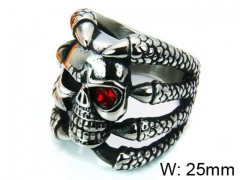 HY Stainless Steel 316L Man Skull Rings-HY22R0003HJF