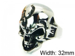 HY Stainless Steel 316L Man Skull Rings-HY22R0972HIB