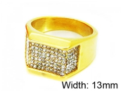 HY Stainless Steel 316L Men Small-Crystal Rings-HY15R1364HLO