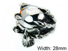 HY Stainless Steel 316L Man Skull Rings-HY22R0002HID