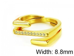 HY Stainless Steel 316L Lady Small-Crystal Rings-HY16R0032HID