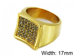 HY Stainless Steel 316L Men Small-Crystal Rings-HY15R0904HJZ