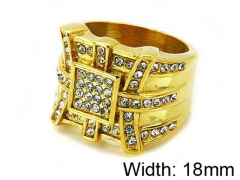 HY Stainless Steel 316L Men Small-Crystal Rings-HY15R0964HJL