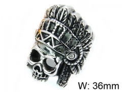 HY Stainless Steel 316L Man Skull Rings-HY22R0006HIE