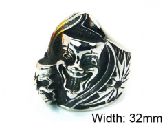 HY Stainless Steel 316L Man Skull Rings-HY22R1215HJQ