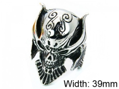 HY Stainless Steel 316L Man Skull Rings-HY22R0010HJC