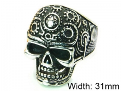 HY Stainless Steel 316L Man Skull Rings-HY22R0745HIX