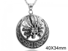 HY Wholesale Stainless steel 316L Skull Pendant (not includ chain)-HY0001P0145HME