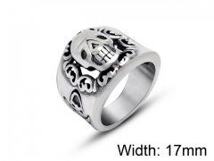 HY Wholesale Titanium Steel Popular Skull Rings-HY0011R151