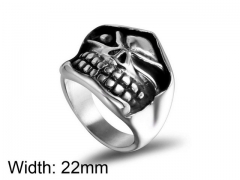 HY Wholesale Titanium Steel Popular Skull Rings-HY0011R062