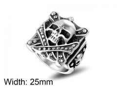 HY Wholesale Titanium Steel Popular Skull Rings-HY0011R035