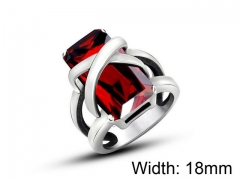 HY Wholesale Titanium Steel CZ/Stone Rings-HY0011R176