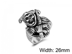 HY Wholesale Titanium Steel Popular Skull Rings-HY0011R146