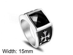 HY Wholesale Titanium Steel CZ/Stone Rings-HY0011R183