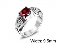 HY Wholesale Titanium Steel CZ/Stone Rings-HY0011R048