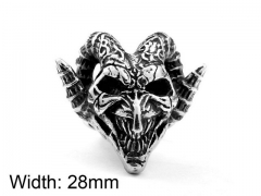 HY Wholesale Titanium Steel Popular Skull Rings-HY0012R044