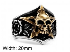 HY Wholesale Titanium Steel Popular Skull Rings-HY0012R024