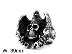 HY Wholesale Titanium Steel Popular Skull Rings-HY0012R063