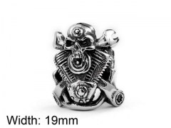 HY Wholesale Titanium Steel Popular Skull Rings-HY0012R036