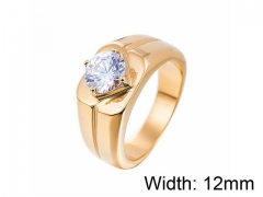 HY Wholesale Titanium Steel CZ/Stone Rings-HY0013R013