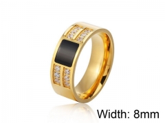 HY Wholesale Titanium Steel CZ/Stone Rings-HY0013R074