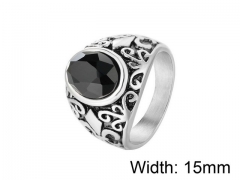 HY Wholesale Titanium Steel CZ/Stone Rings-HY0013R294