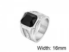 HY Wholesale Titanium Steel CZ/Stone Rings-HY0013R296