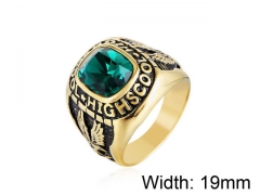 HY Wholesale Titanium Steel CZ/Stone Rings-HY0013R195