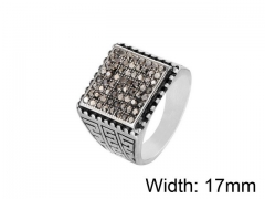 HY Wholesale Titanium Steel CZ/Stone Rings-HY0013R117