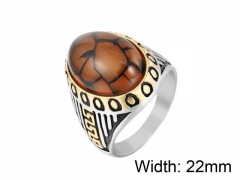 HY Wholesale Titanium Steel CZ/Stone Rings-HY0013R202