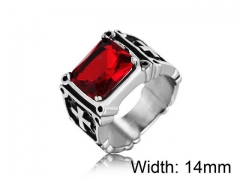 HY Wholesale Titanium Steel CZ/Stone Rings-HY0013R242