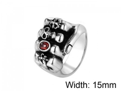 HY Wholesale Titanium Steel Popular Skull Rings-HY0013R039