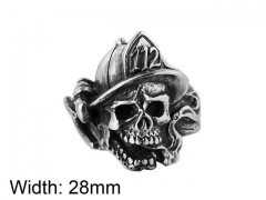 HY Wholesale Titanium Steel Popular Skull Rings-HY0013R083