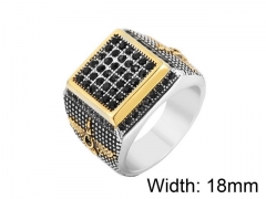 HY Wholesale Titanium Steel CZ/Stone Rings-HY0013R002