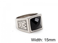 HY Wholesale Titanium Steel CZ/Stone Rings-HY0013R246