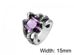 HY Wholesale Titanium Steel CZ/Stone Rings-HY0013R282