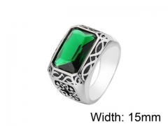 HY Wholesale Titanium Steel CZ/Stone Rings-HY0013R262