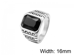 HY Wholesale Titanium Steel CZ/Stone Rings-HY0013R292