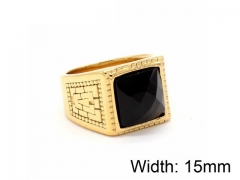 HY Wholesale Titanium Steel CZ/Stone Rings-HY0013R249