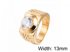 HY Wholesale Titanium Steel CZ/Stone Rings-HY0013R076