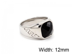 HY Wholesale Titanium Steel CZ/Stone Rings-HY0013R255