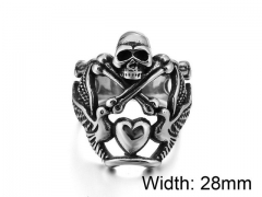 HY Wholesale Titanium Steel Popular Skull Rings-HY0013R103