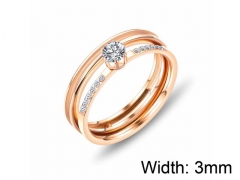 HY Wholesale Titanium Steel CZ/Stone Rings-HY0016R016