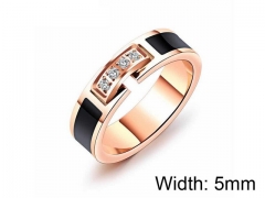 HY Wholesale Titanium Steel CZ/Stone Rings-HY0016R005