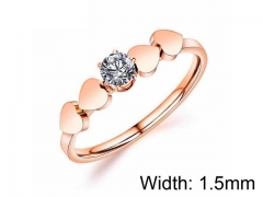 HY Wholesale Titanium Steel CZ/Stone Rings-HY0016R023