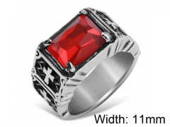 HY Wholesale Titanium Steel CZ/Stone Rings-HY0017R027